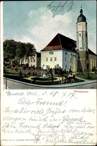 Ak Neustadt an der Orla, Schlossplatz