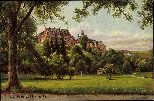 Künstler Ak Lanzendorf, Rich., Lauterbach an der Lauter Vogelsbergkreis, Schloss Eisenbach