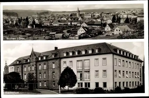 Ak Buchen im Odenwald Baden, Gesamtansicht, Krankenhaus