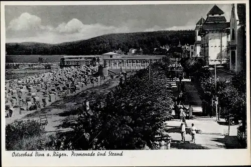Ak Seebad Binz auf Rügen, Promenade, Strand