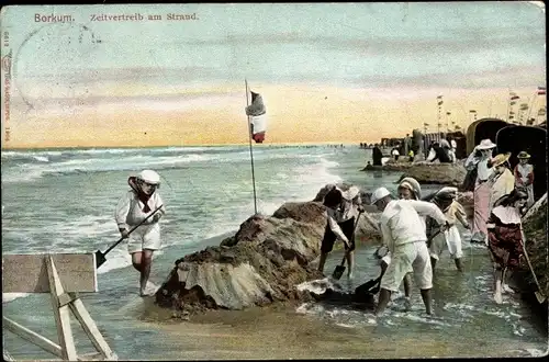 Ak Norderney in Ostfriesland, Zeitvertreib am Strand