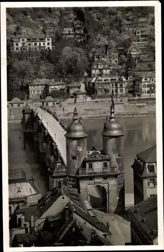 Ak Heidelberg am Neckar, Blick auf die alte Brücke u. Ziegelhäuser Landstraße