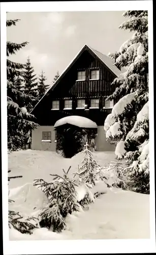 Ak Braunlage im Oberharz, Gast- und Pensionshaus Königskrug, Winter