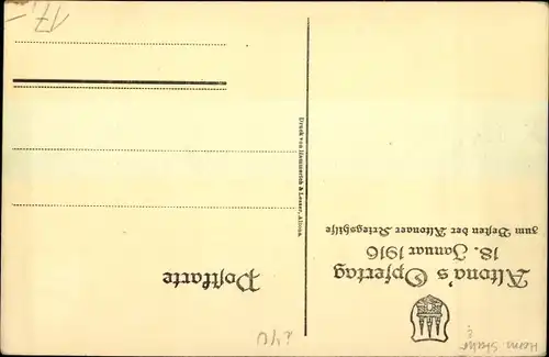 Künstler Ak Hamburg Altona Oevelgönne, Straßenpartie, Opfertag, 18.1.1916