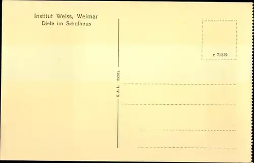 Ak Weimar in Thüringen, Institut Weiss, Diele im Schulhaus