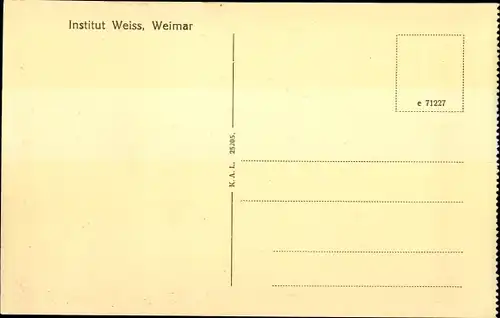 Ak Weimar in Thüringen, Institut Weiss, Tisch mit Stühlen