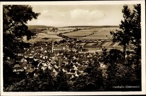 Ak Hardheim im Odenwald Baden, Durchblick zum Ort