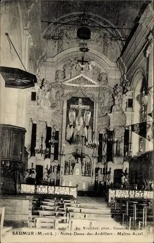 Ak Saumur Maine et Loire, Notre Dame des Ardilliers, Maitre Autel, Innenansicht der Kirche, Altar