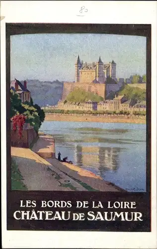 Künstler Ak Ducal, Saumur Maine et Loire, Chateau, Bords de la Loire