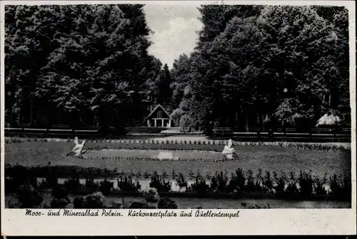 Ak Polczyn Zdrój Bad Polzin Pommern, Kurkonzertplatz, Quellentempel