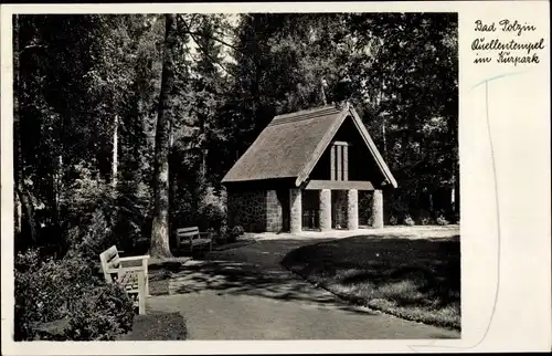 Ak Polczyn Zdrój Bad Polzin Pommern, Quellentempel im Kurpark