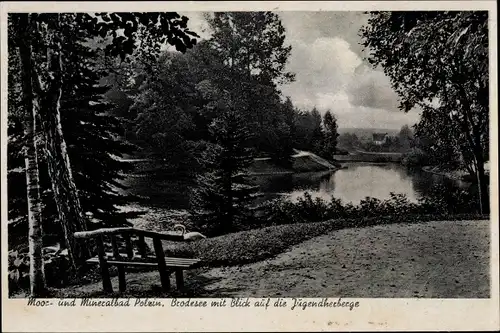 Ak Polczyn Zdrój Bad Polzin Pommern, Brodesee mit Blick auf die Jugendherberge