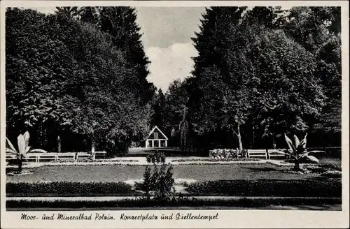 Ak Polczyn Zdrój Bad Polzin Pommern, Konzertplatz und Quellentempel