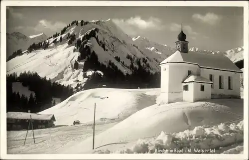 Ak Baad Mittelberg im Kleinwalsertal Vorarlberg, Kirche