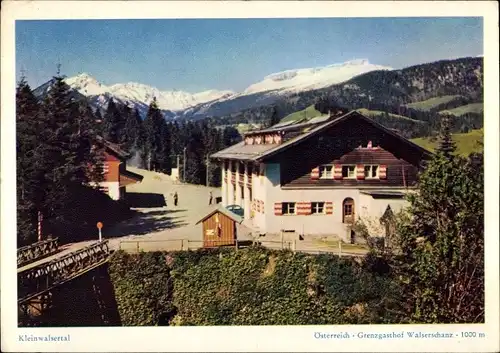 Ak Riezlern Mittelberg Kleinwalsertal Vorarlberg, Österreichisches Grenzgasthof Walserschanz