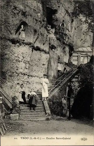 Ak Troo Loir et Cher, Escalier Saint Gabriel
