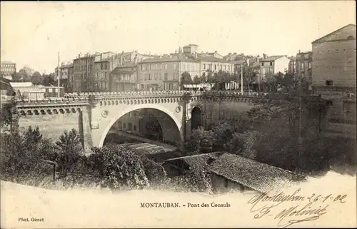 Ak Montauban Tarn et Garonne, Pont des Consuls