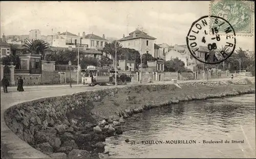 Ak Toulon Mourillon Var, Boulevard du littoral