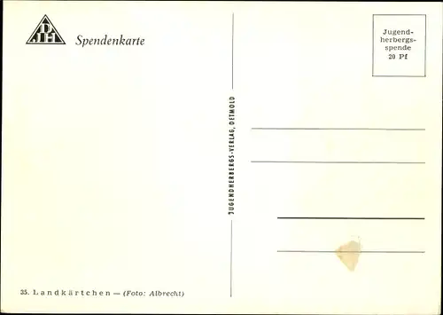 Ak Landkärtchen, Schmetterling, DJH Spendenkarte