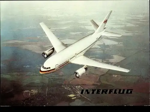 Ak Deutsches Passagierflugzeug, Interflug, Airbus A 310 208