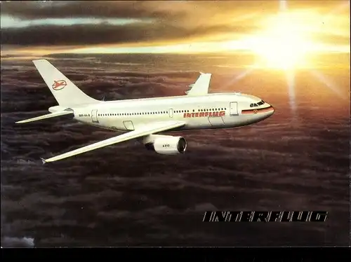Ak Deutsches Passagierflugzeug, Interflug, Airbus A 310 208