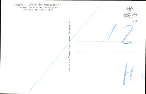 Ak Burgsinn in Unterfranken, Totalansicht der Ortschaft