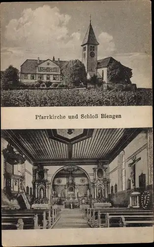 Ak Biengen Bad Krotzingen, Pfarrkirche, Innenansicht, Schloss