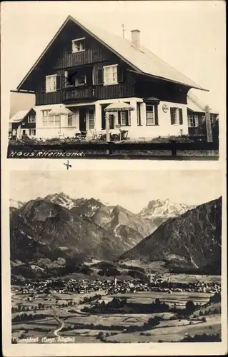 Foto Ak Oberstdorf im Oberallgäu, Haus Rheinland, Totalansicht der Ortschaft