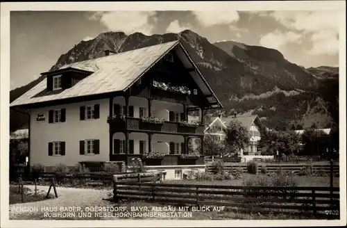 Ak Oberstdorf im Oberallgäu, Pension Haus Bader, Rubihorn