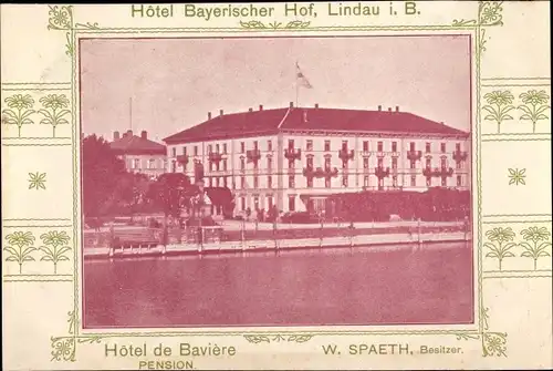 Passepartout Ak Lindau am Bodensee Schwaben, Hotel Bayrischer Hof