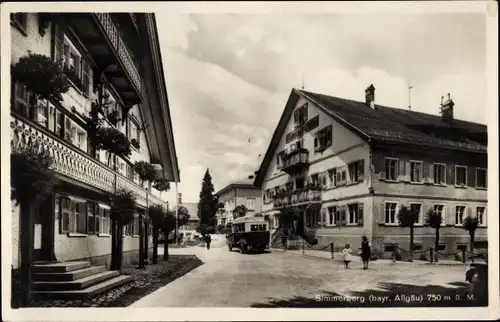 Ak Weiler Simmerberg im Allgäu, Gasthaus zum Adler, Autobus