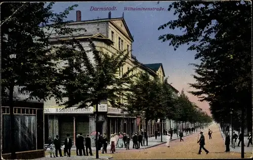 Ak Darmstadt in Hessen, Wilhelminenstraße, Geschäft H. Schuchards Nachf.