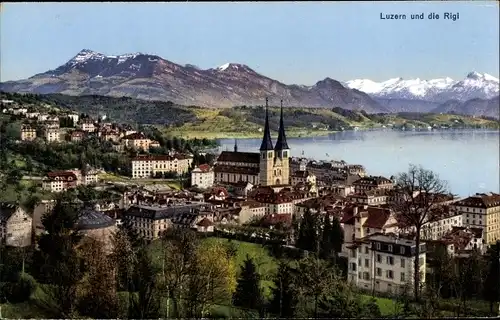 Ak Luzern Stadt Schweiz, Gesamtansicht, Die Rigi