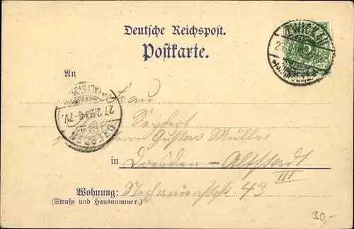 Litho Zwickau in Sachsen, Gasthaus altes Schützenhaus, Moritzkirche