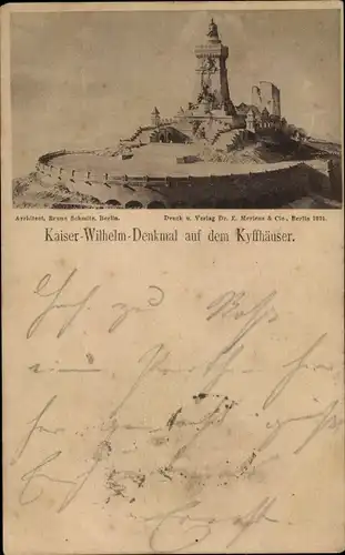 Vorläufer Ak Steinthaleben Kyffhäuserland in Thüringen, Kyffhäuser, Kaiser Wilhelm Denkmal, 1891