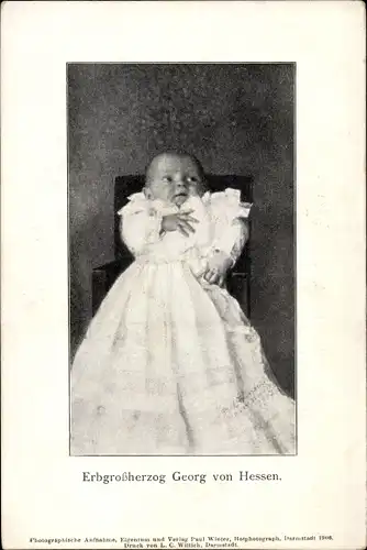 Ak Erbgroßherzog Georg von Hessen, Portrait als Baby