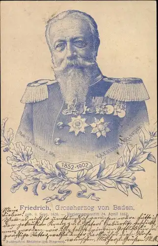 Ak Großherzog Friedrich von Baden, Portrait