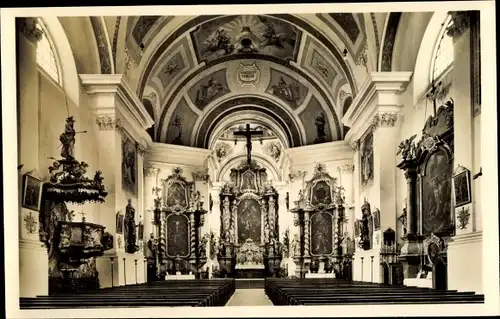 Ak Ruhpolding in Oberbayern, Katholische Pfarrkirche St. Georg, Innenansicht