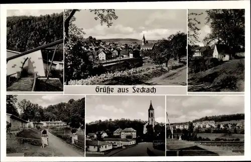 Ak Seckach in Baden Württemberg, Stadtbilder, Panorama vom Ort