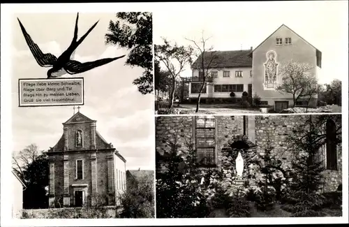 Ak Limbach in Baden Odenwald, Kirche, Schwalbe