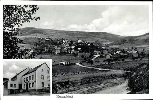 Ak Oberstadtfeld in der Eifel, Gasthaus und Pension Schmitz, Blick auf den Ort