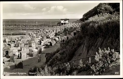 Ak Koserow an der Ostsee Usedom, Strandpartie, Hochufer