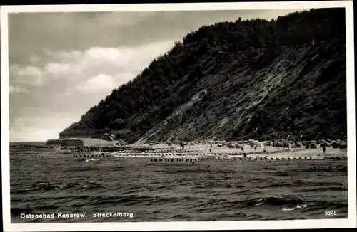 Ak Koserow an der Ostsee Usedom, Streckelberg, Blick zum Strand