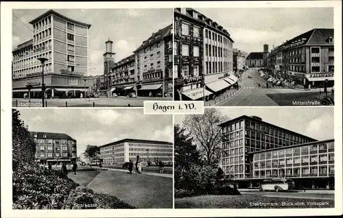 Ak Hagen in Westfalen, Stadtmitte, Mittelstraße, Sparkasse, Elektromark