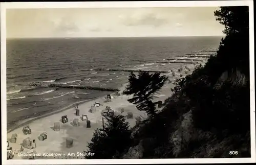 Foto Ak Ostseebad Koserow auf Usedom, Am Steilufer, Strand