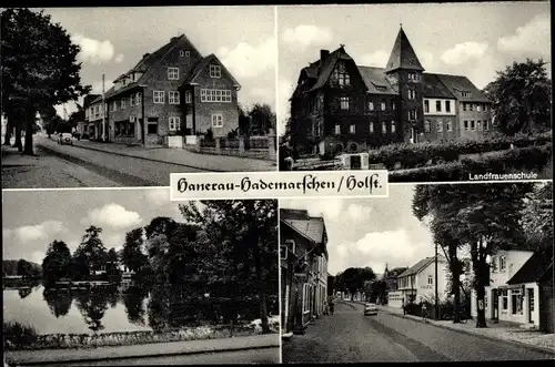 Ak Hanerau Hademarschen in Holstein, Landfrauenschule, Straßenpartien