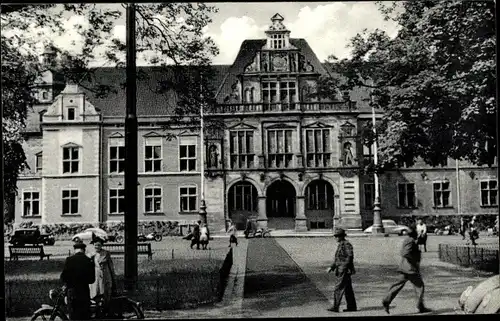 Ak Hamburg Harburg, Rathaus, Motorrad