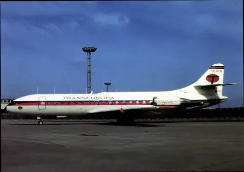 Ak Spanisches Passagierflugzeug Transeuropa, Caravelle 10R, EC-DCN