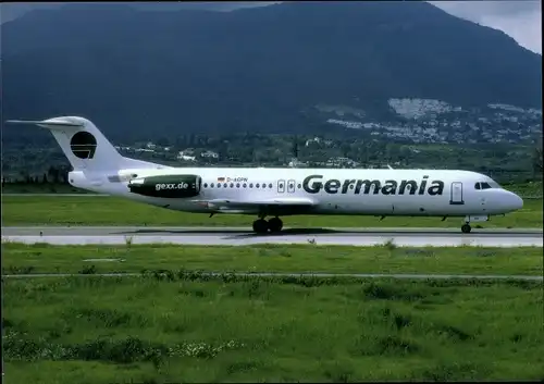 Ak Deutsches Passagierflugzeug Germania, Fokker F-100, D-AGPN Cn11333