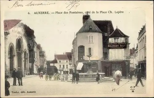 Ak Auxerre Yonne, Place des Fontaines, cote de la Place Ch. Lepere